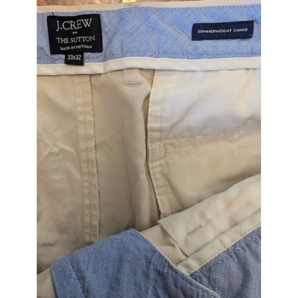 J Crew Sutton Summerweight Chino Pants Size 33 X 32